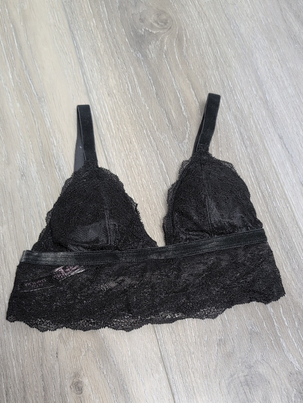 Victoria's Secret Black Lace Longline Bralette